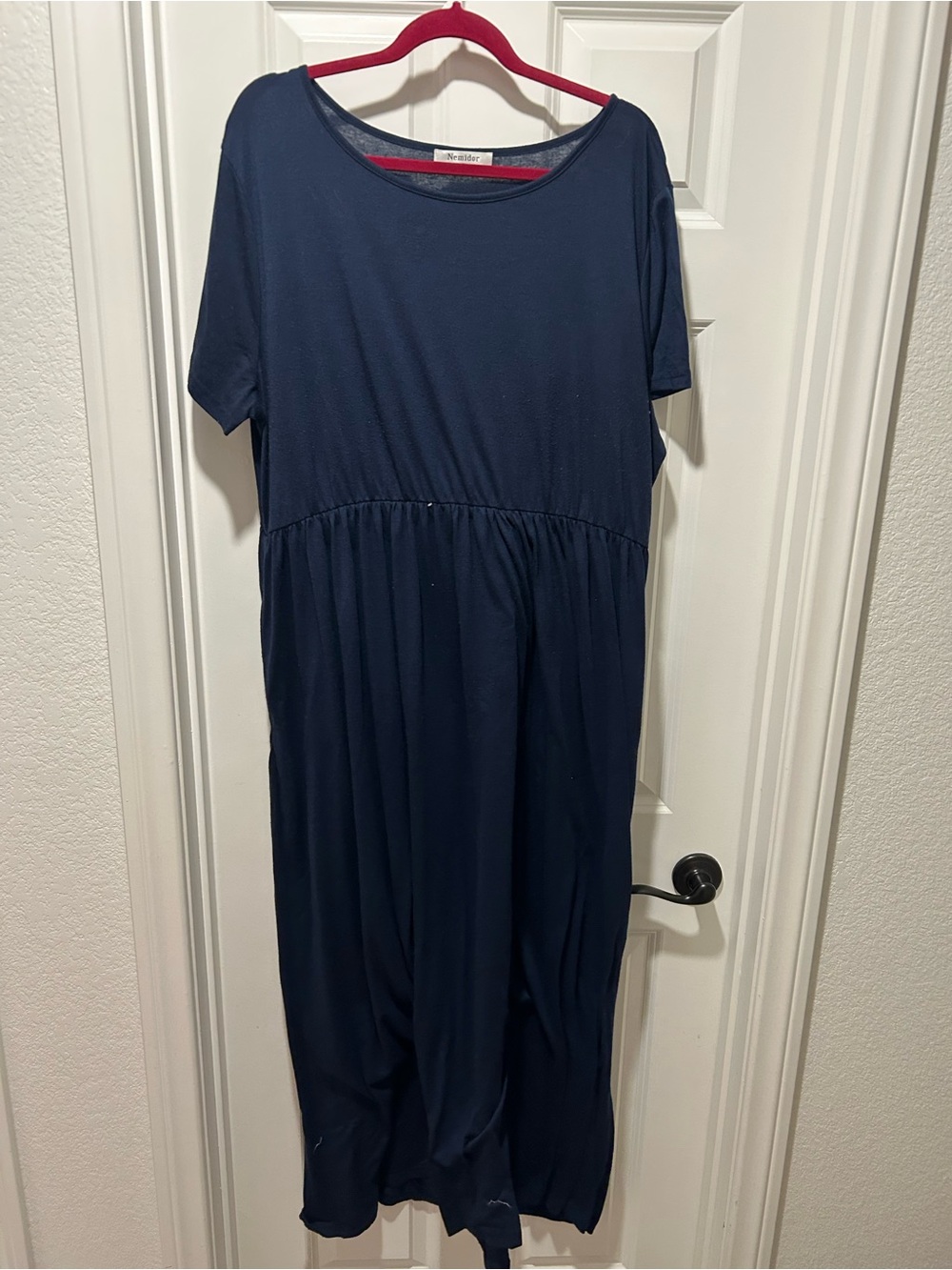 Classic Navy Short-Sleeve Girls' Dress